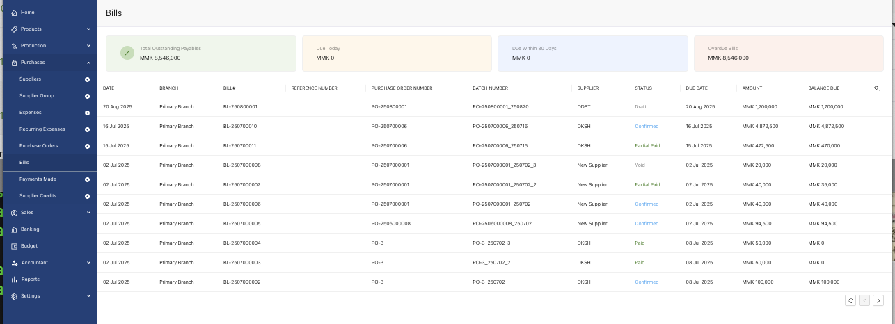 DAS — Purchase Bills